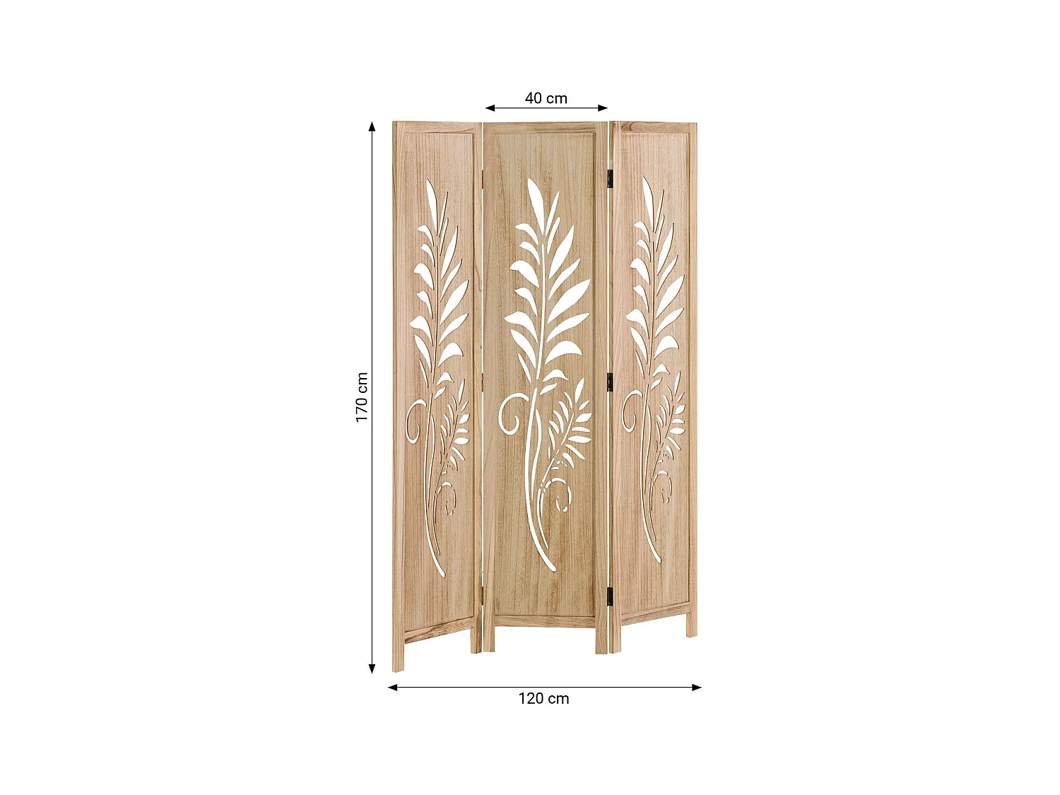 Paravent 170x120x2.0 cm Naturel Design Naturel