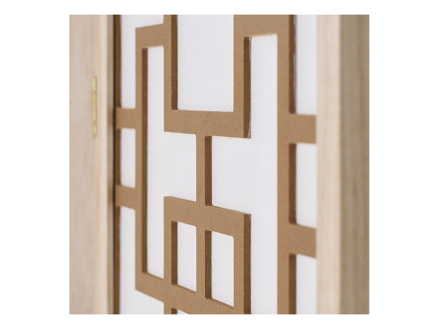 Paravent 170x120x2,0 cm Naturel Blanc Marron Shoji 3 panneaux