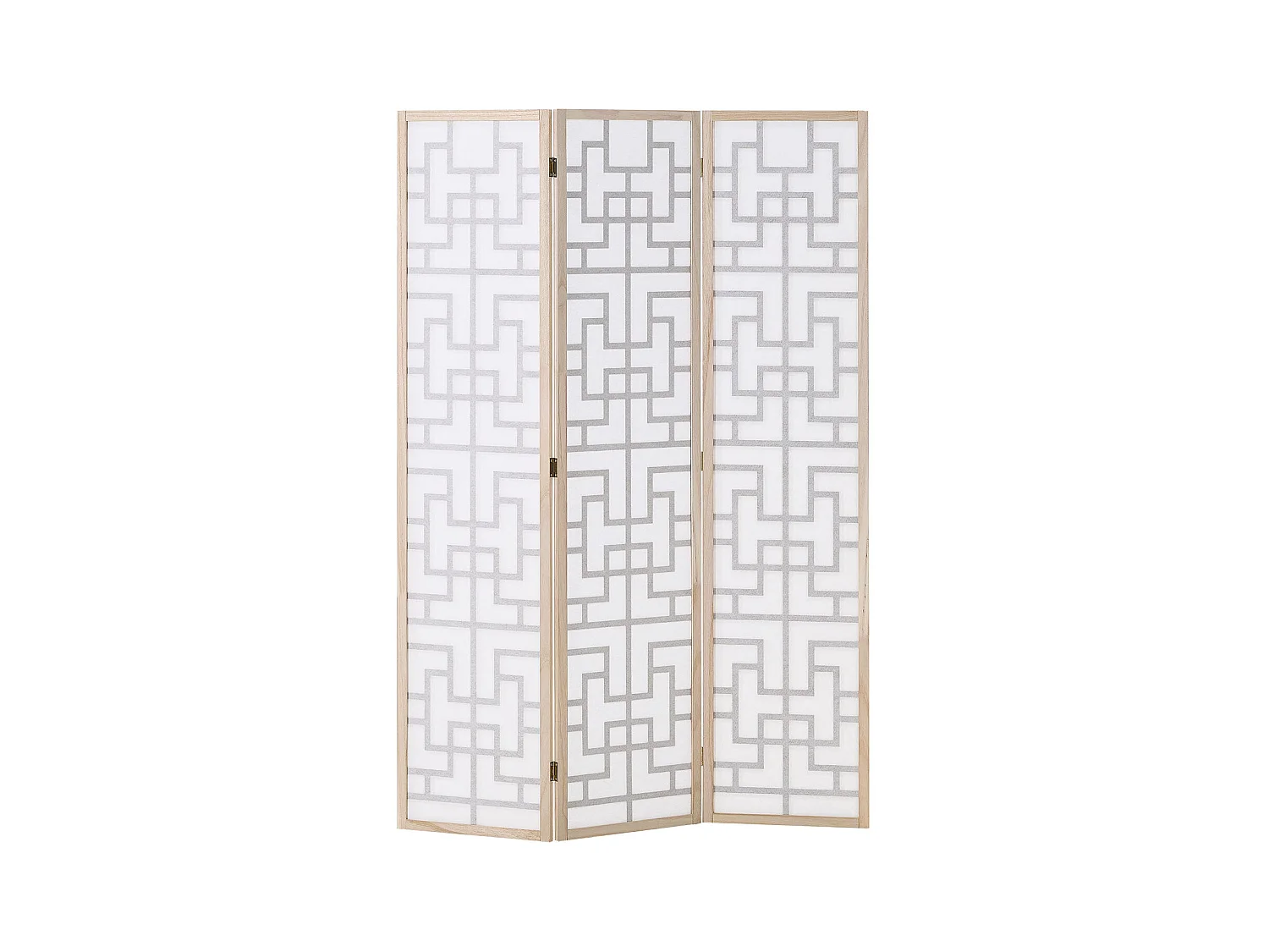 Paravent 170x120x2,0 cm Naturel Blanc Marron Shoji 3 panneaux