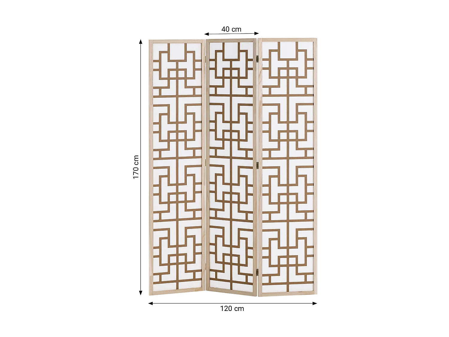 Kamerscheiding 170x120x2,0 cm Natuur/Wit/Bruin Shoji 3-panel