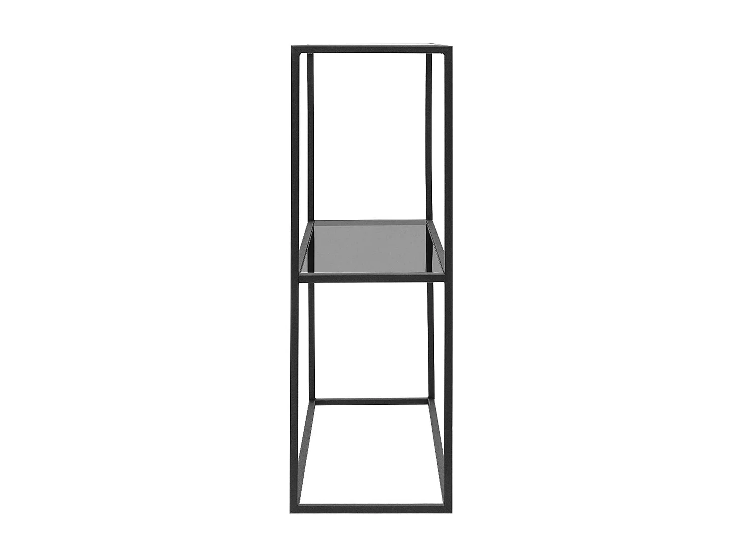 Aparador de metal y cristal – 80 cm x 85 cm x 30 cm – Negro y ahumado