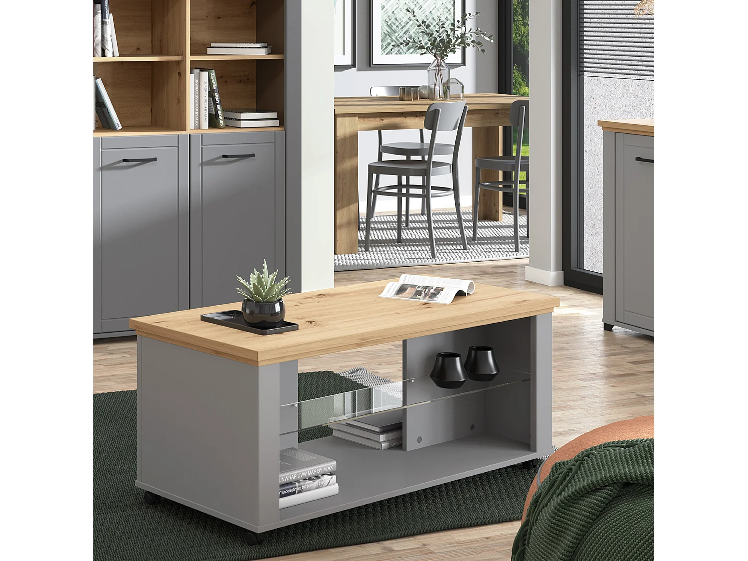 Couchtisch 114,5x49x50,5 cm Grau