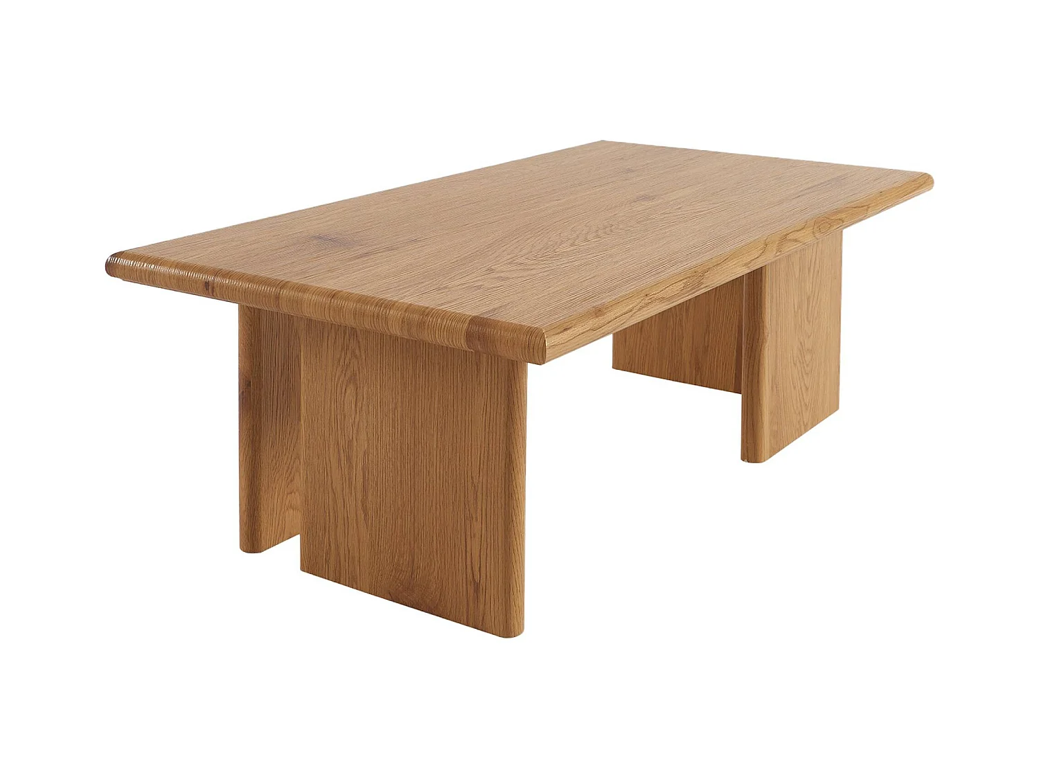 Tavolino rettangolare effetto legno, quercia