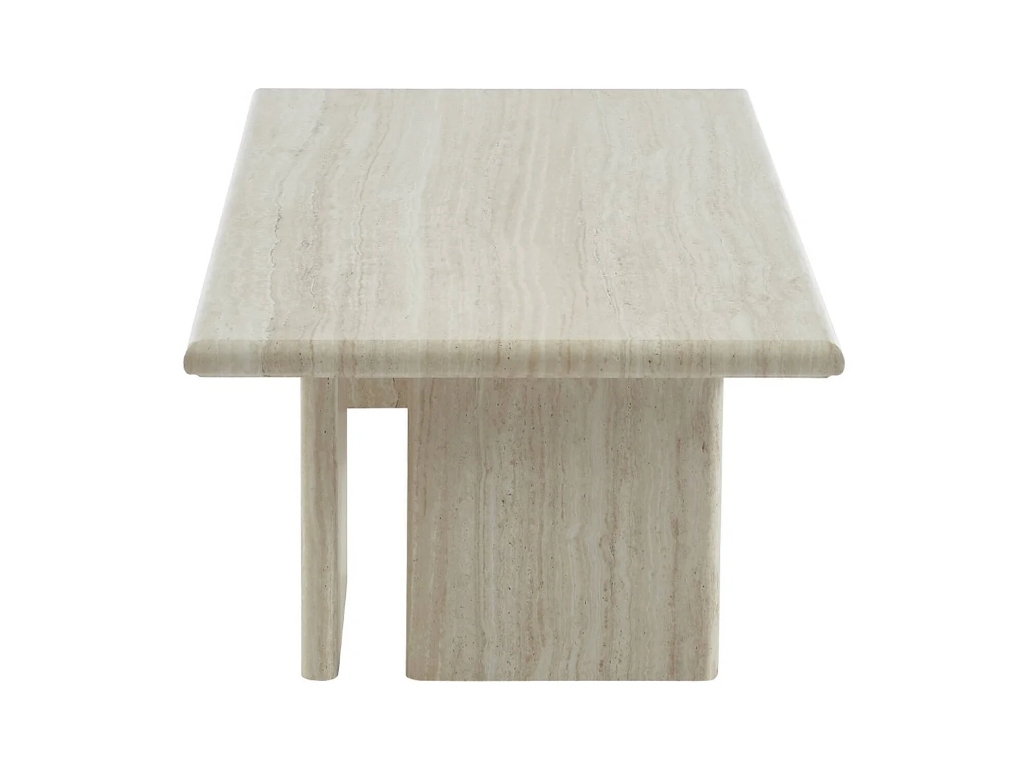 Table basse rectangulaire MDF effet travertin