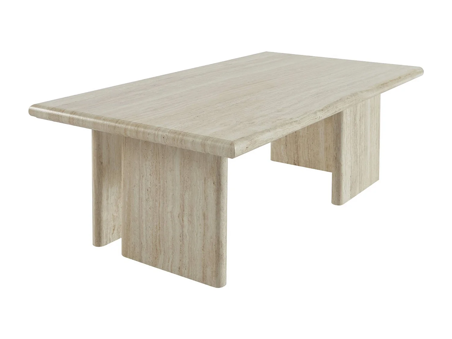Table basse rectangulaire MDF effet travertin