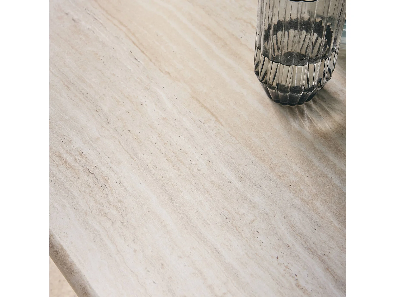 Table basse rectangulaire MDF effet travertin