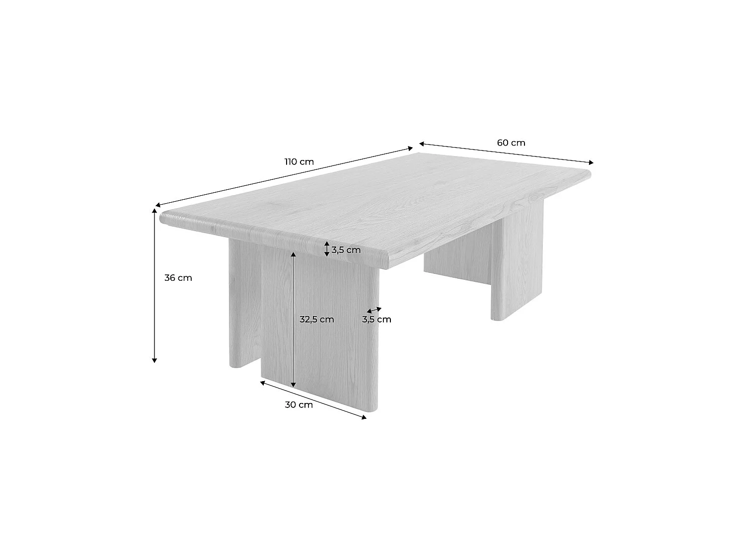 Table basse rectangulaire MDF effet noyer