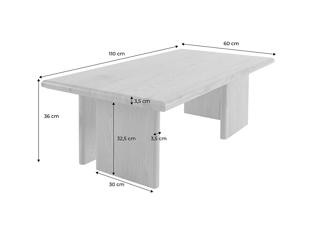 Table basse rectangulaire MDF effet noyer