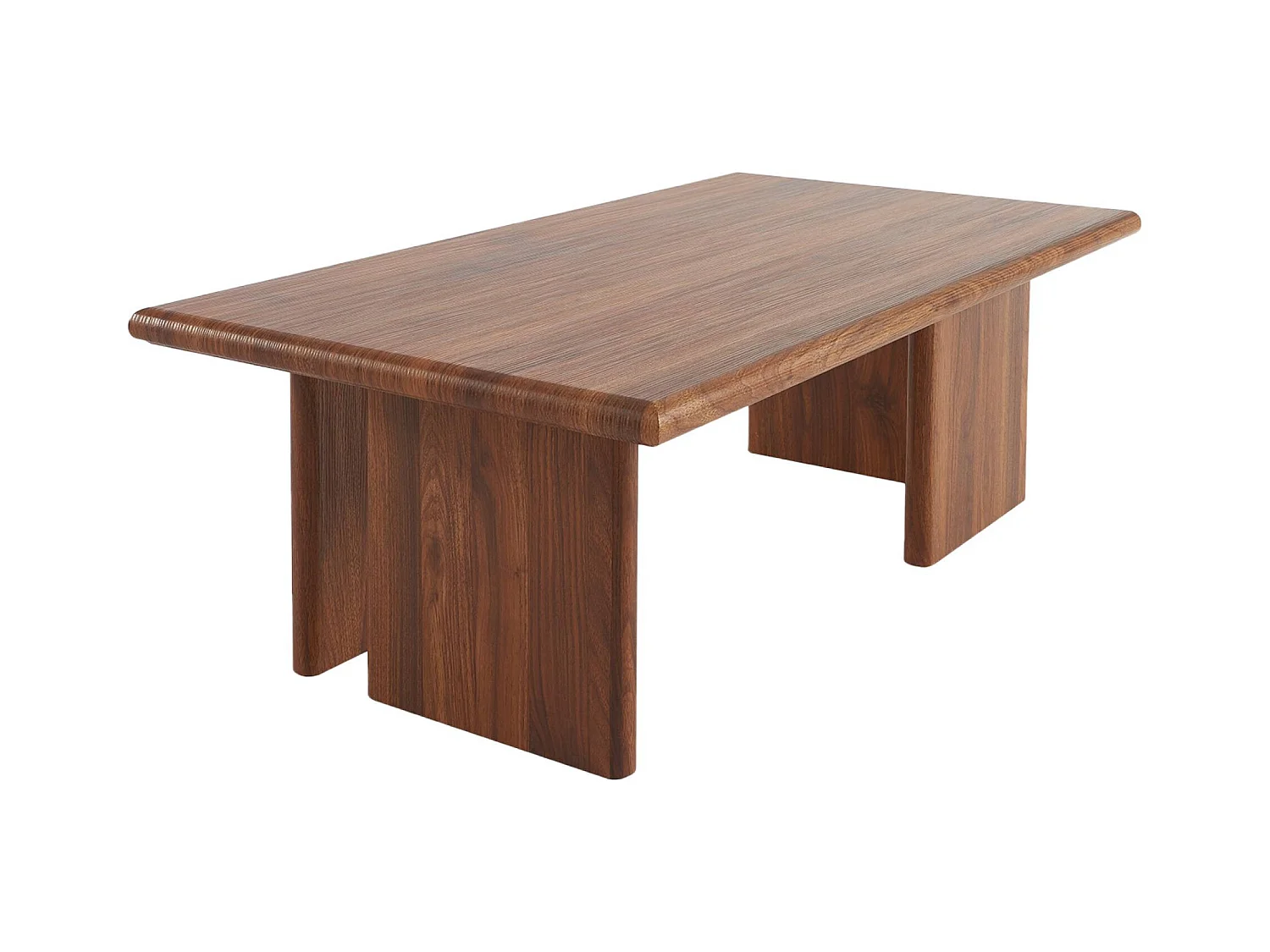 Tavolino rettangolare effetto legno, effetto noce