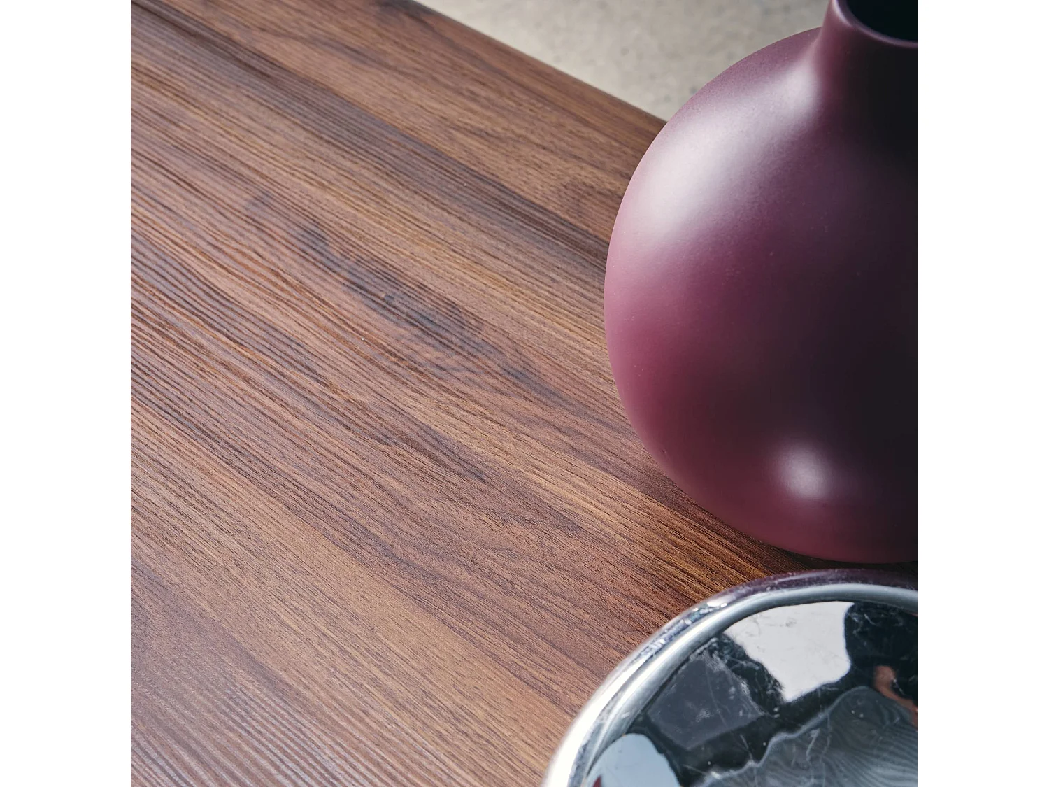 Mesa de centro rectangular con efecto madera nogal