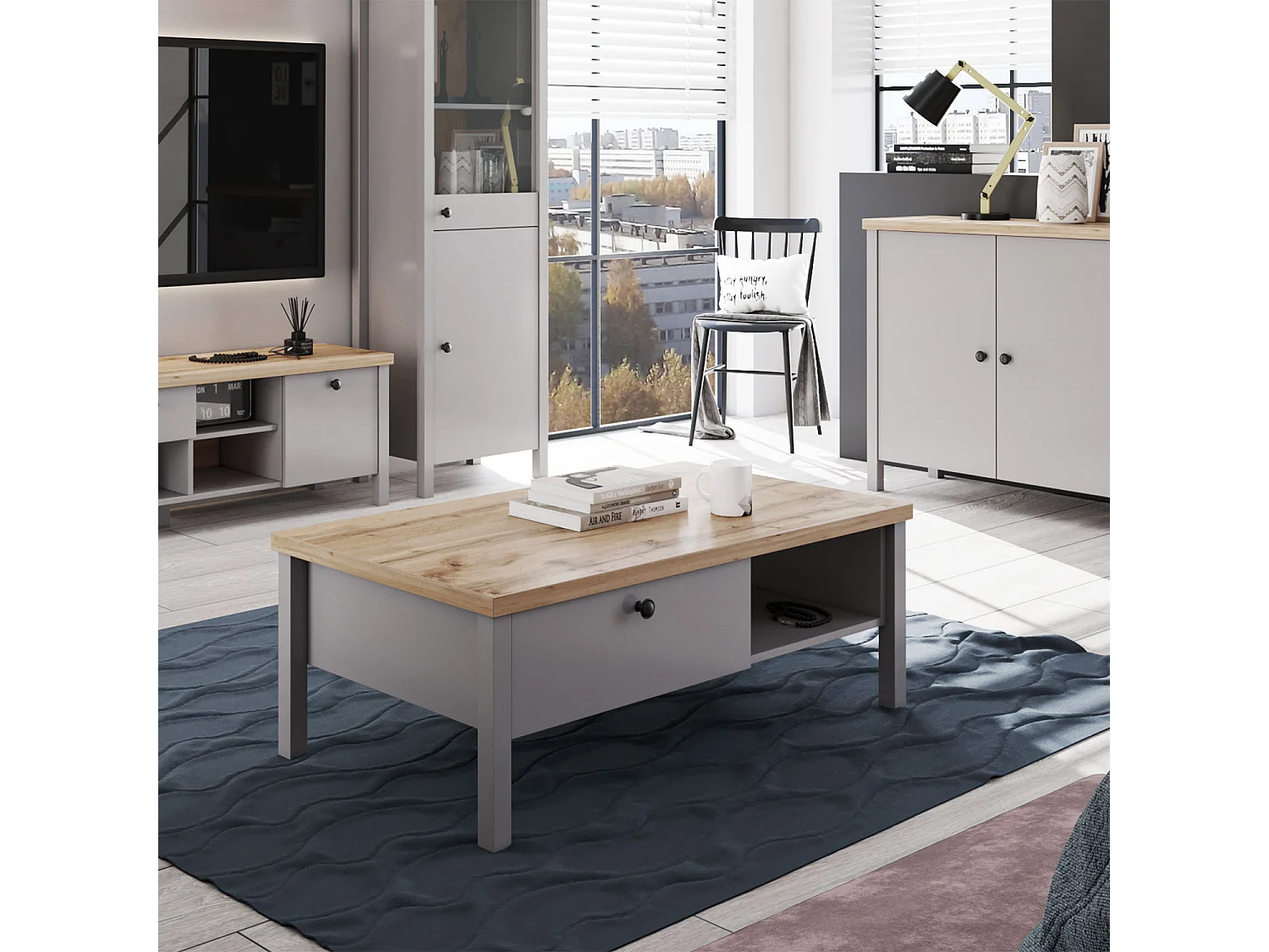 Couchtisch 110x40,5x60 cm grau