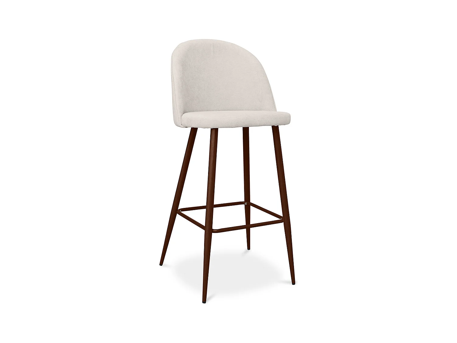 Tabouret rembourré en tissu - Design scandinave - 76cm - Evelyne Crème