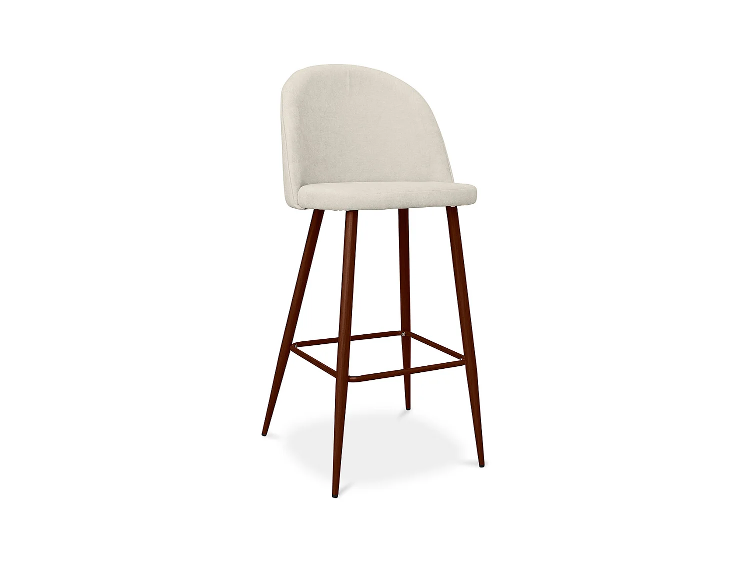 Tabouret rembourré en tissu - Design scandinave - 76cm - Evelyne Beige