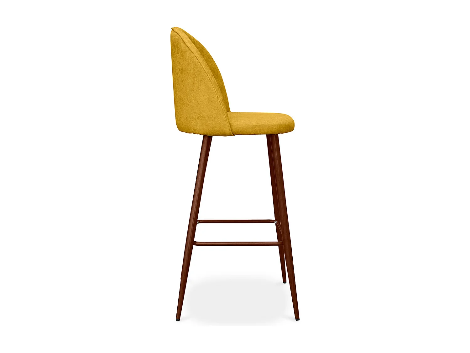 Tabouret rembourré en tissu - Design scandinave - 76cm - Evelyne Jaune Clair