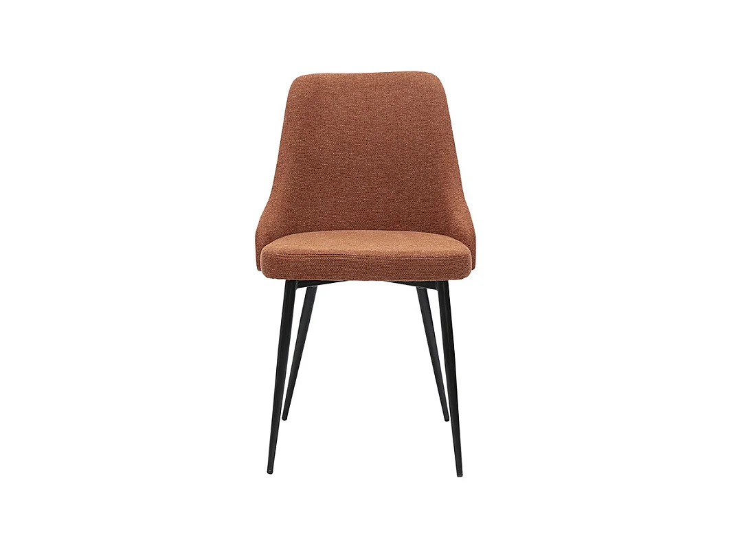 Chaises design en tissu effet velours texturé terre brûlée et métal noir (lot de 2) CULT