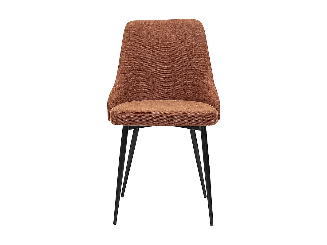 Designstühle aus gemustertem Samtstoff in verbrannter Erde und schwarzem Metall (2er-Set) CULT