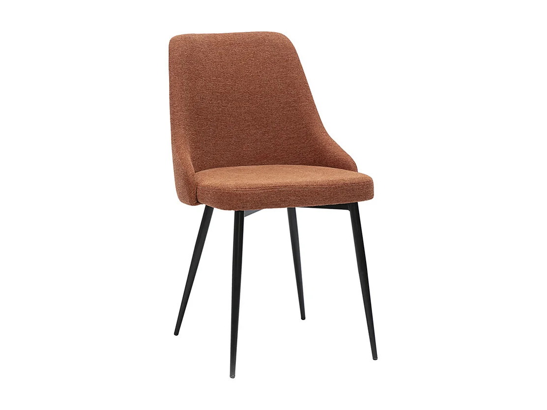 Designstühle aus gemustertem Samtstoff in verbrannter Erde und schwarzem Metall (2er-Set) CULT