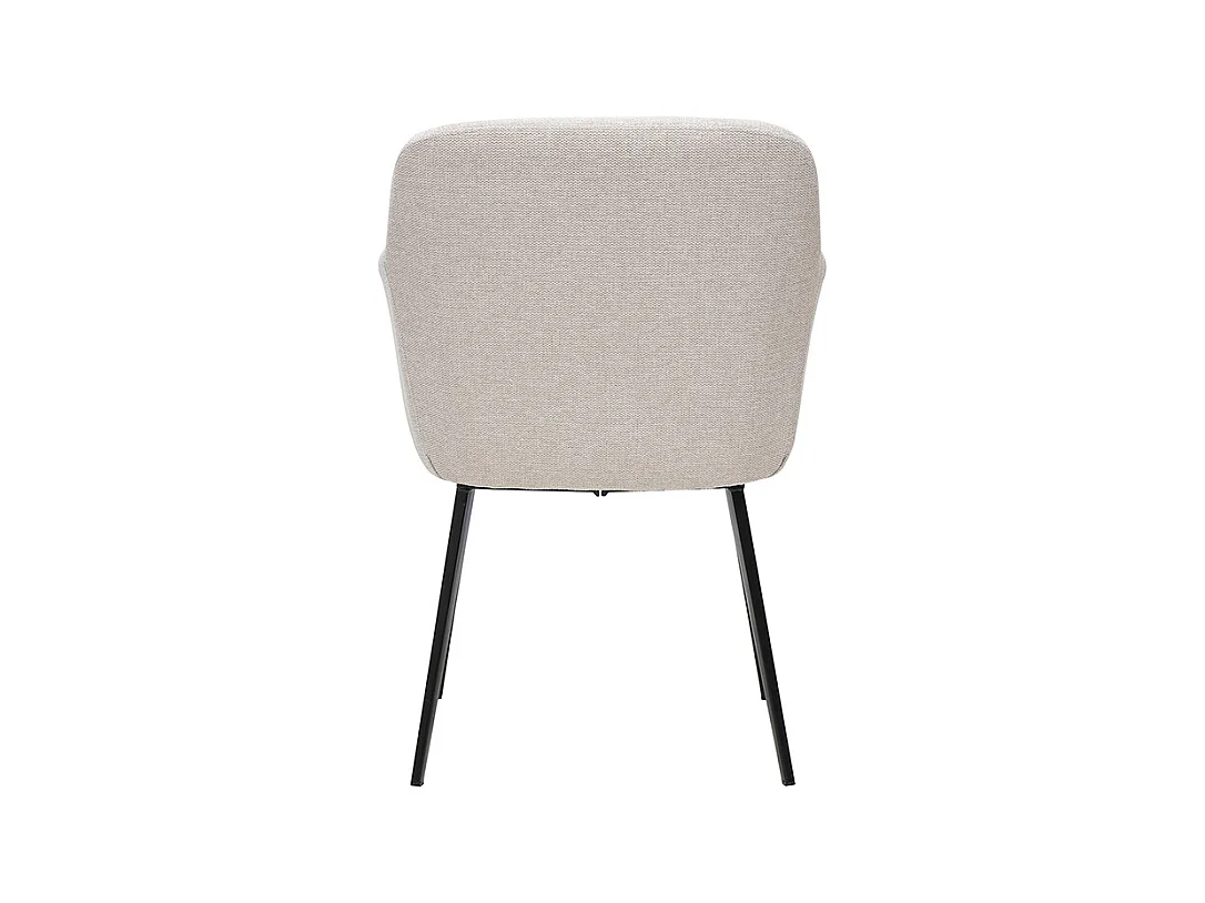 Chaises en tissu effet velours texturé beige et métal noir (lot de 2) AMIKA