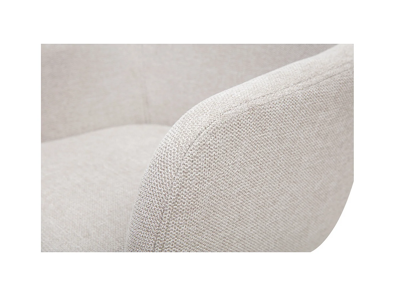 Chaises en tissu effet velours texturé beige et métal noir (lot de 2) AMIKA