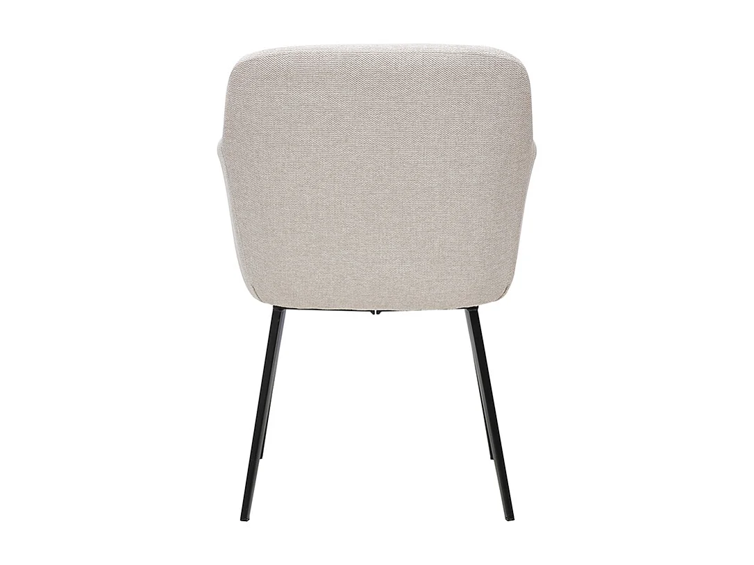 Chaises en tissu effet velours texturé beige et métal noir (lot de 2) AMIKA