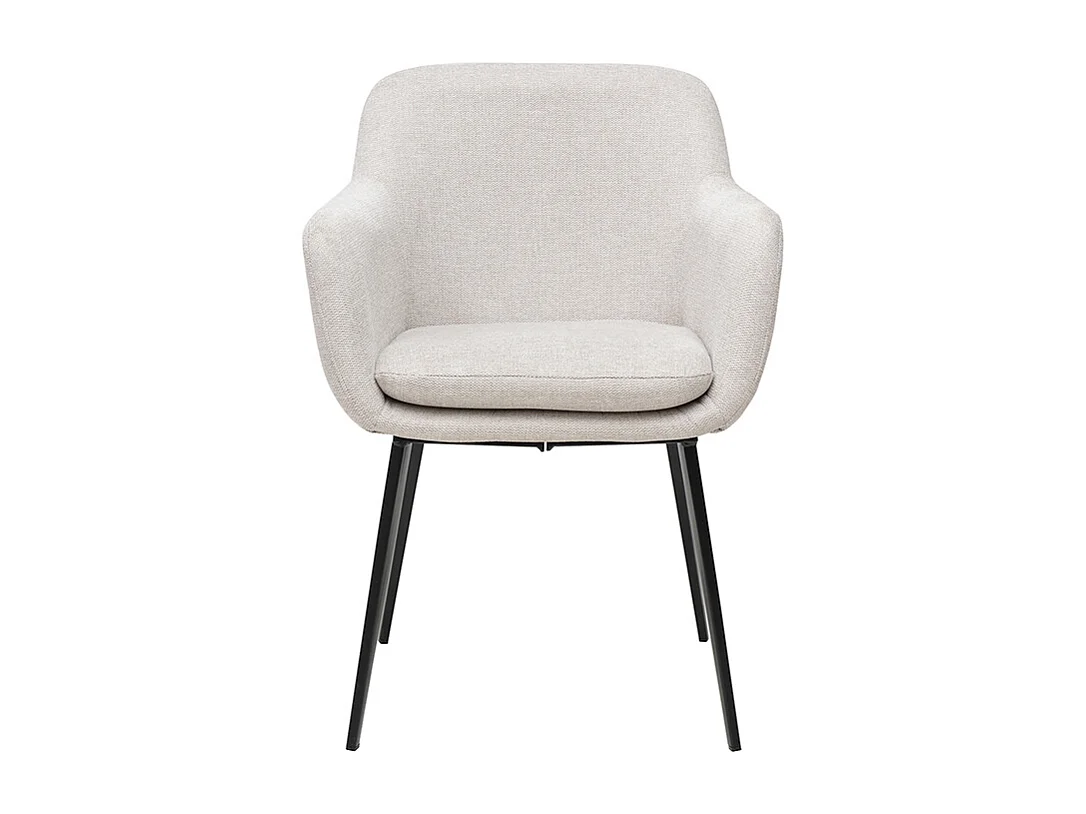 Stühle aus beigem Samt-Effekt Stoff und schwarzem Metall (2er-Set) AMIKA