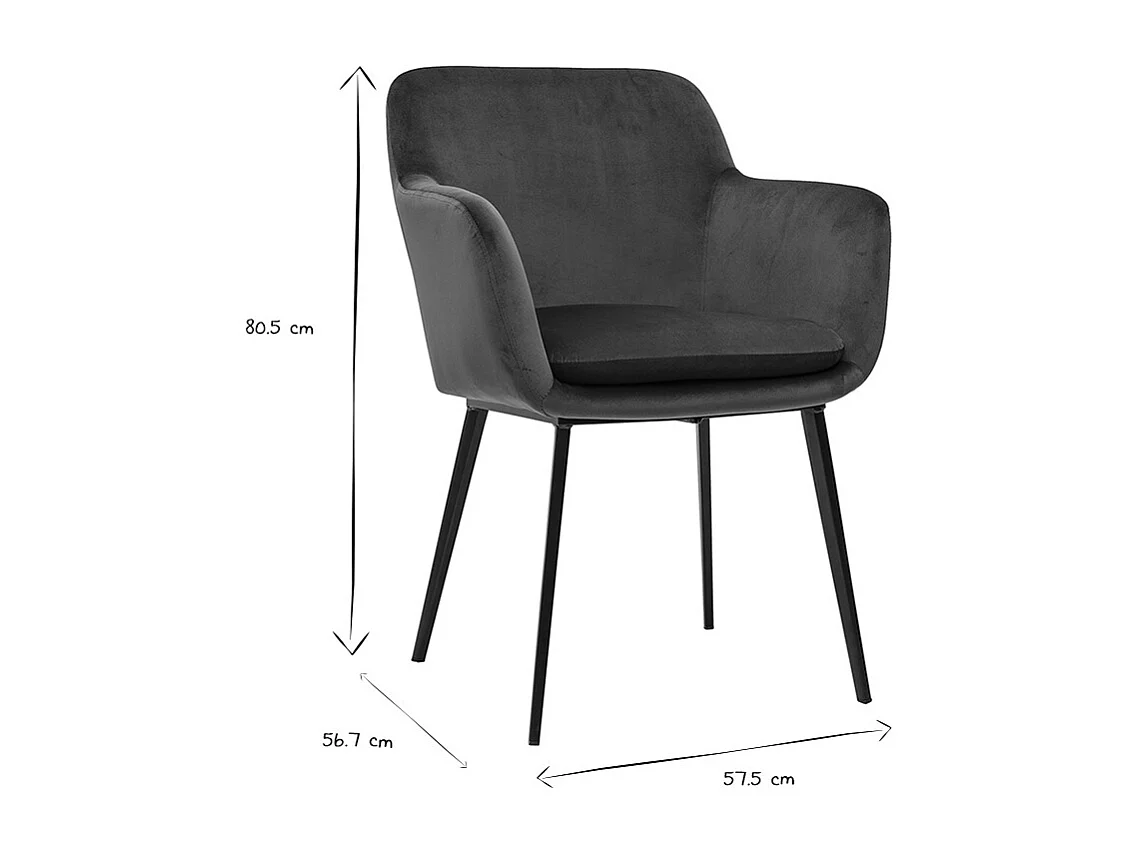 Chaises en tissu velours bleu pétrole et métal noir (lot de 2) AMIKA