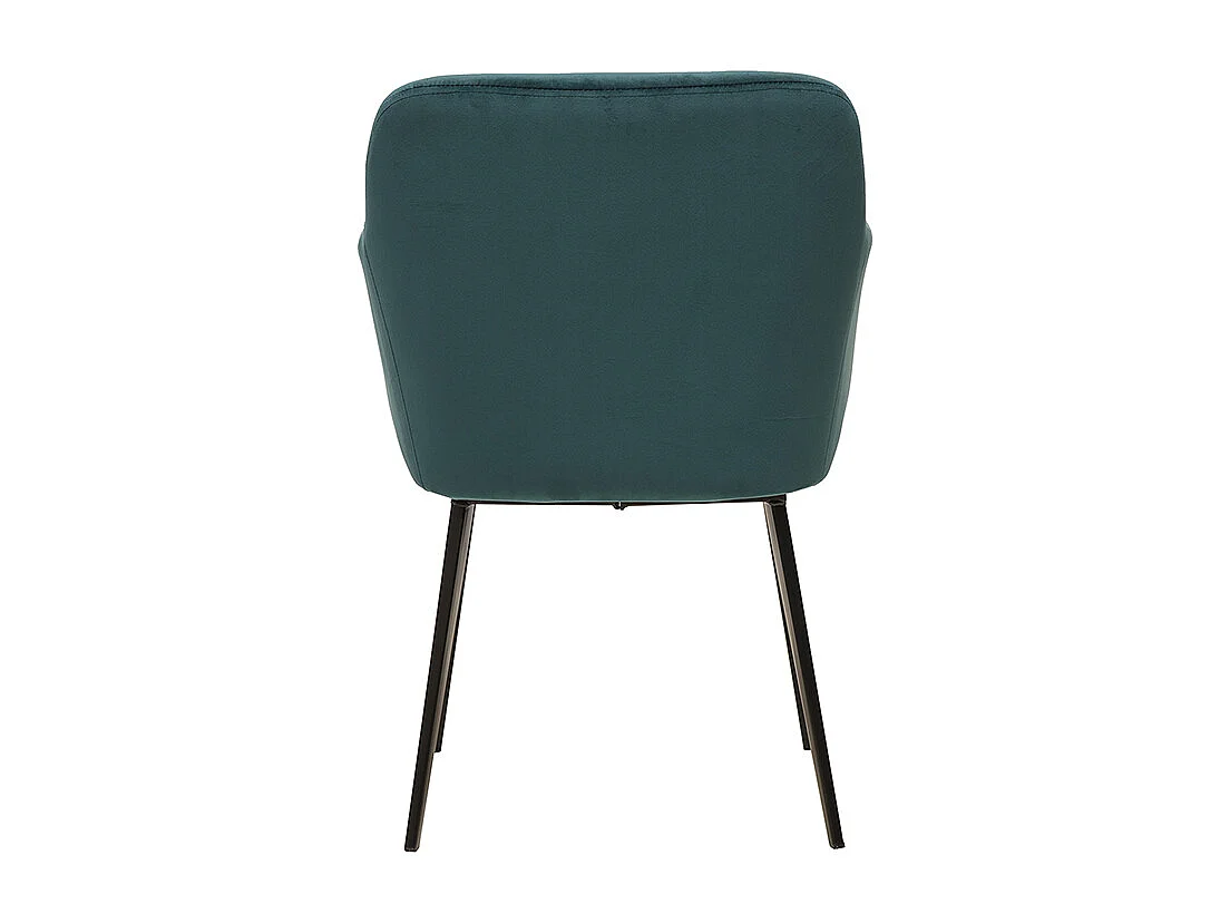 Chaises en tissu velours bleu pétrole et métal noir (lot de 2) AMIKA