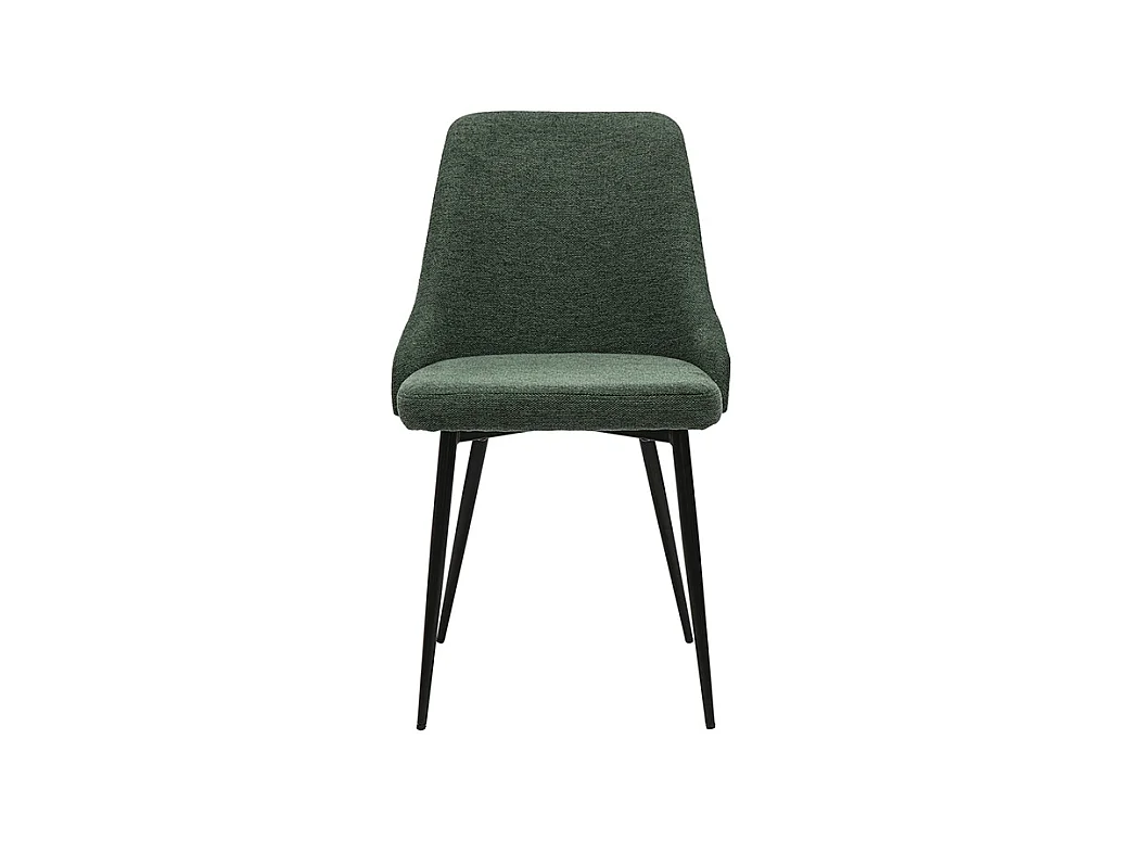 Chaises design en tissu effet velours texturé vert foncé et métal noir (lot de 2) CULT