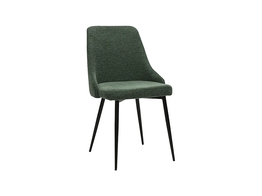 Chaises design en tissu effet velours texturé vert foncé et métal noir (lot de 2) CULT
