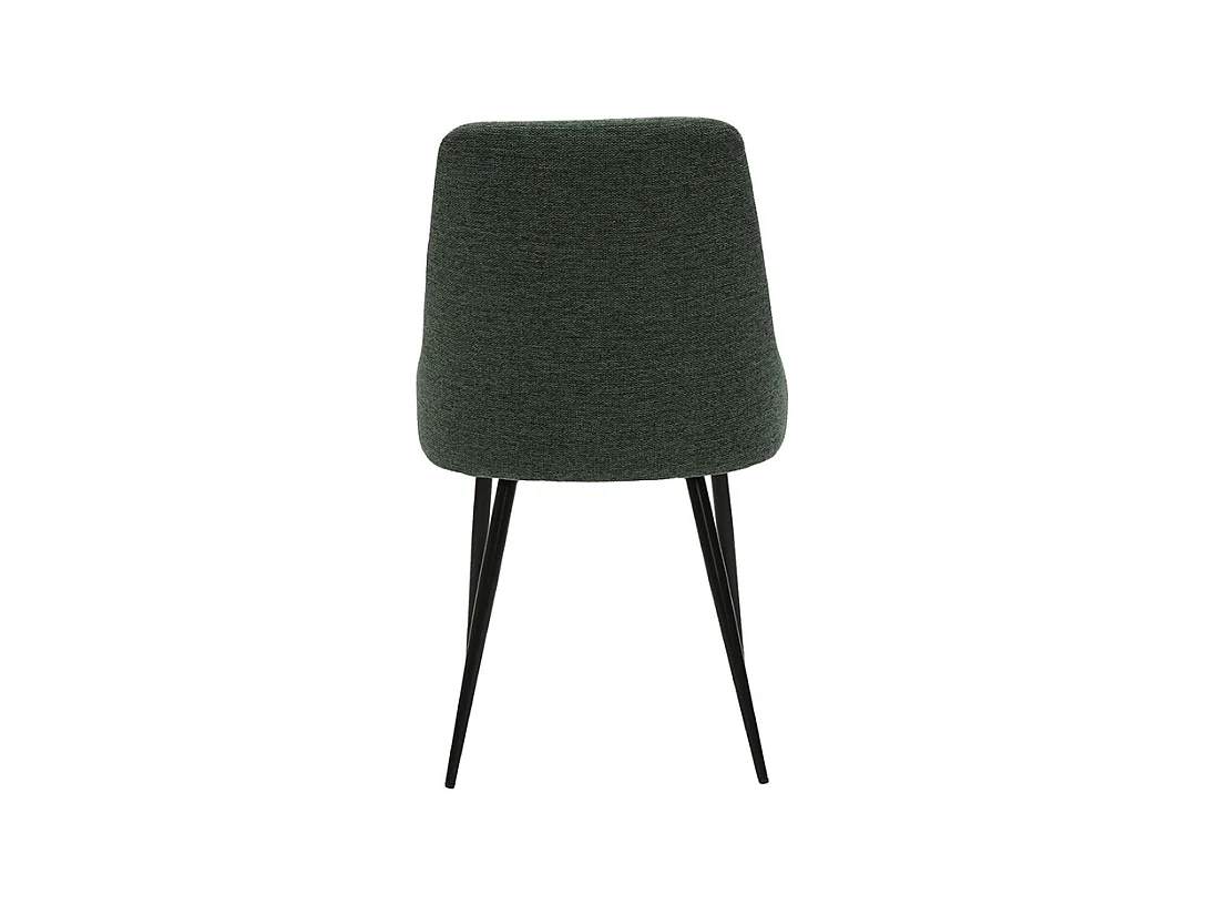 Chaises design en tissu effet velours texturé vert foncé et métal noir (lot de 2) CULT