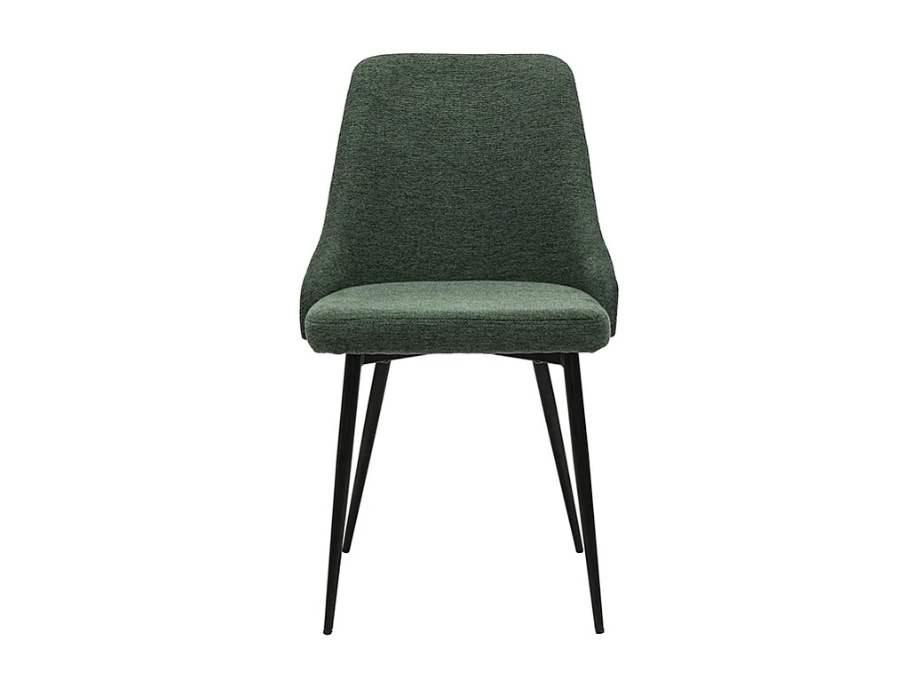 Chaises design en tissu effet velours texturé vert foncé et métal noir (lot de 2) CULT