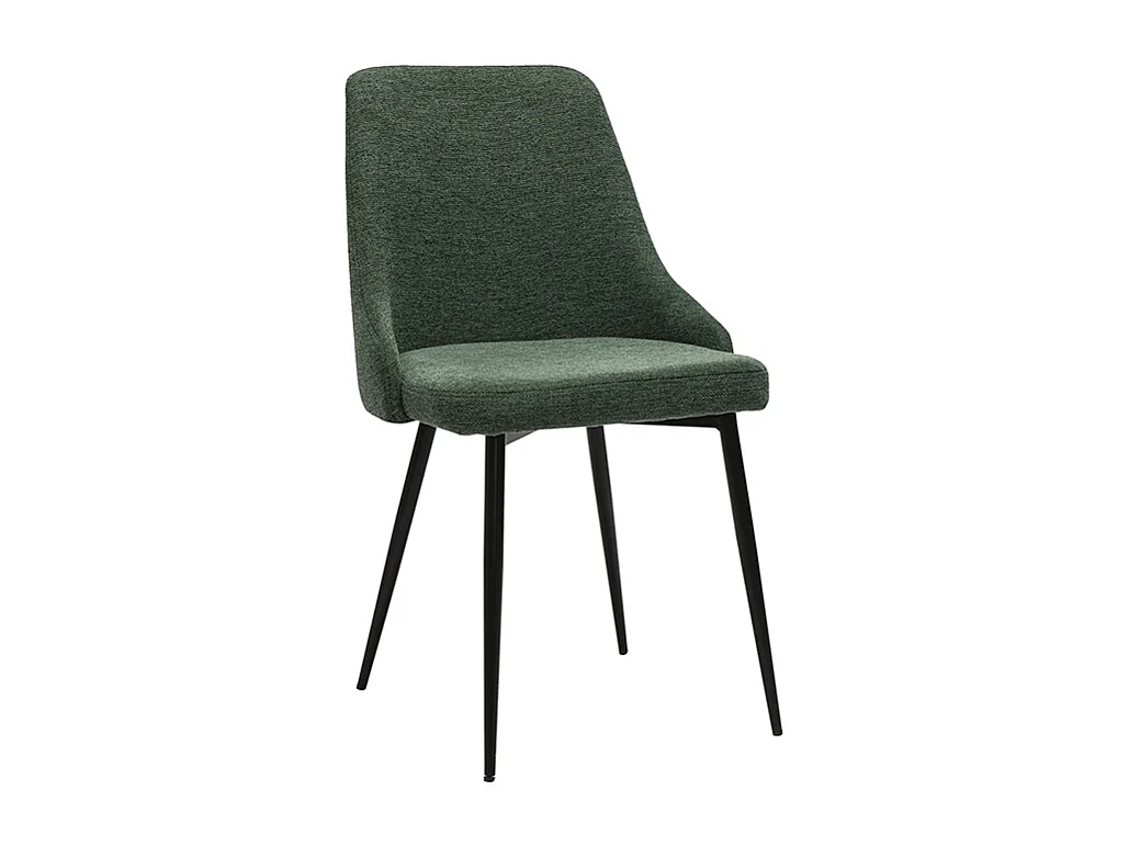 Chaises design en tissu effet velours texturé vert foncé et métal noir (lot de 2) CULT