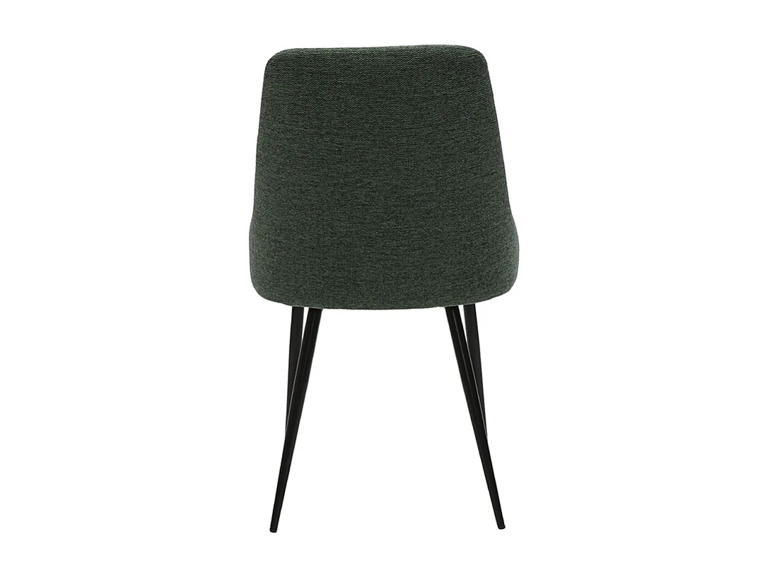 Chaises design en tissu effet velours texturé vert foncé et métal noir (lot de 2) CULT
