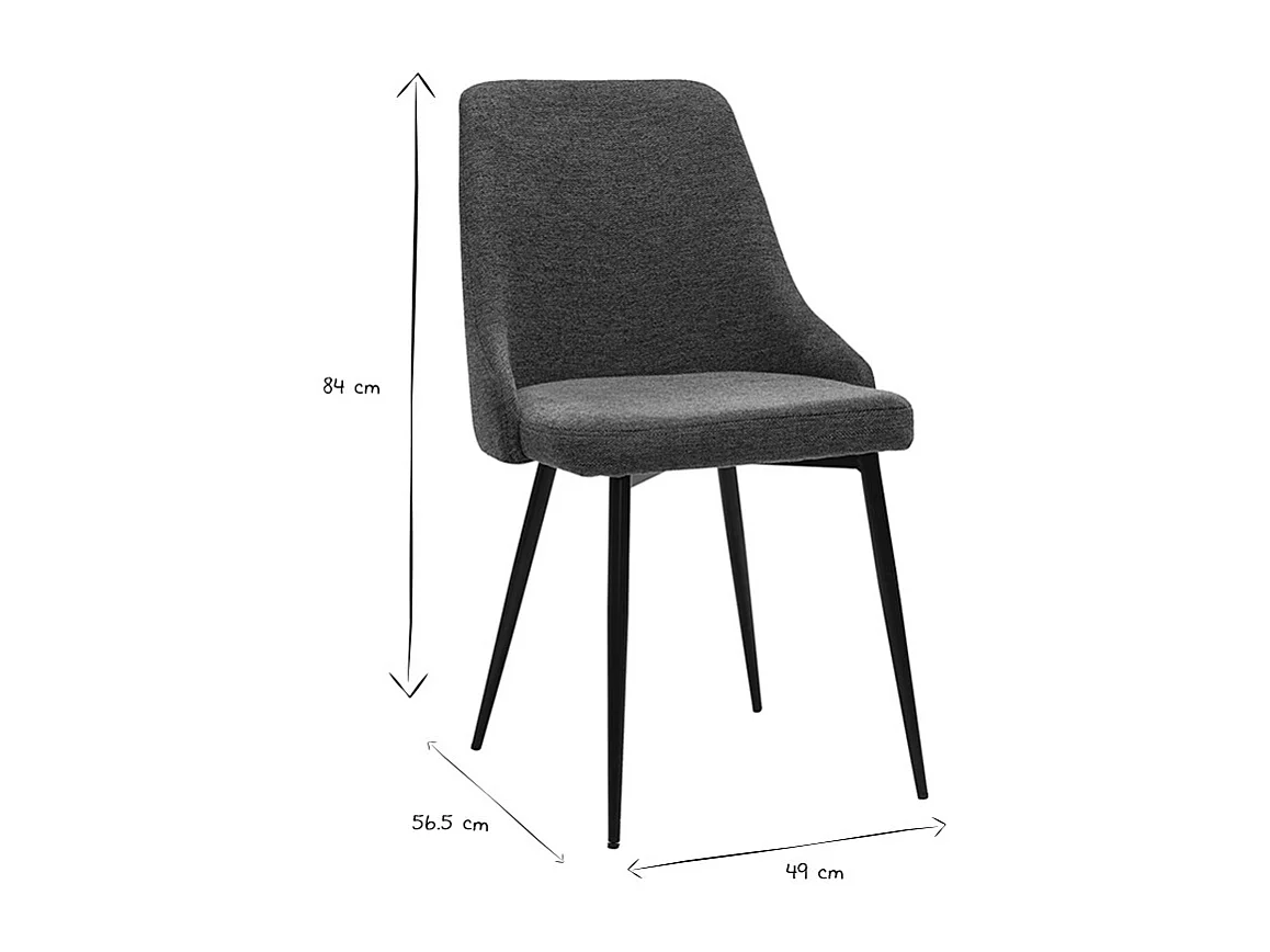 Chaises design en tissu effet velours texturé vert foncé et métal noir (lot de 2) CULT