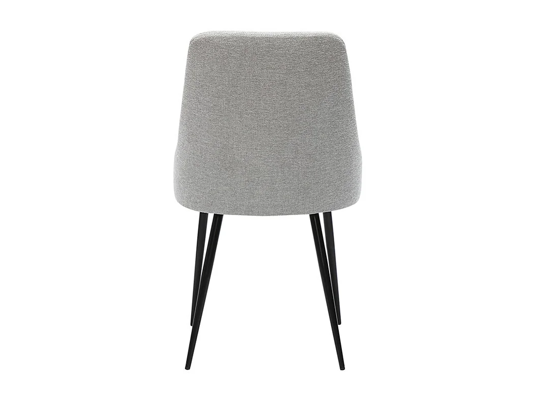 Stuhl mit Design aus hellgrauem Textur-Veloursstoff und schwarzem Metall (2er-Set) CULT