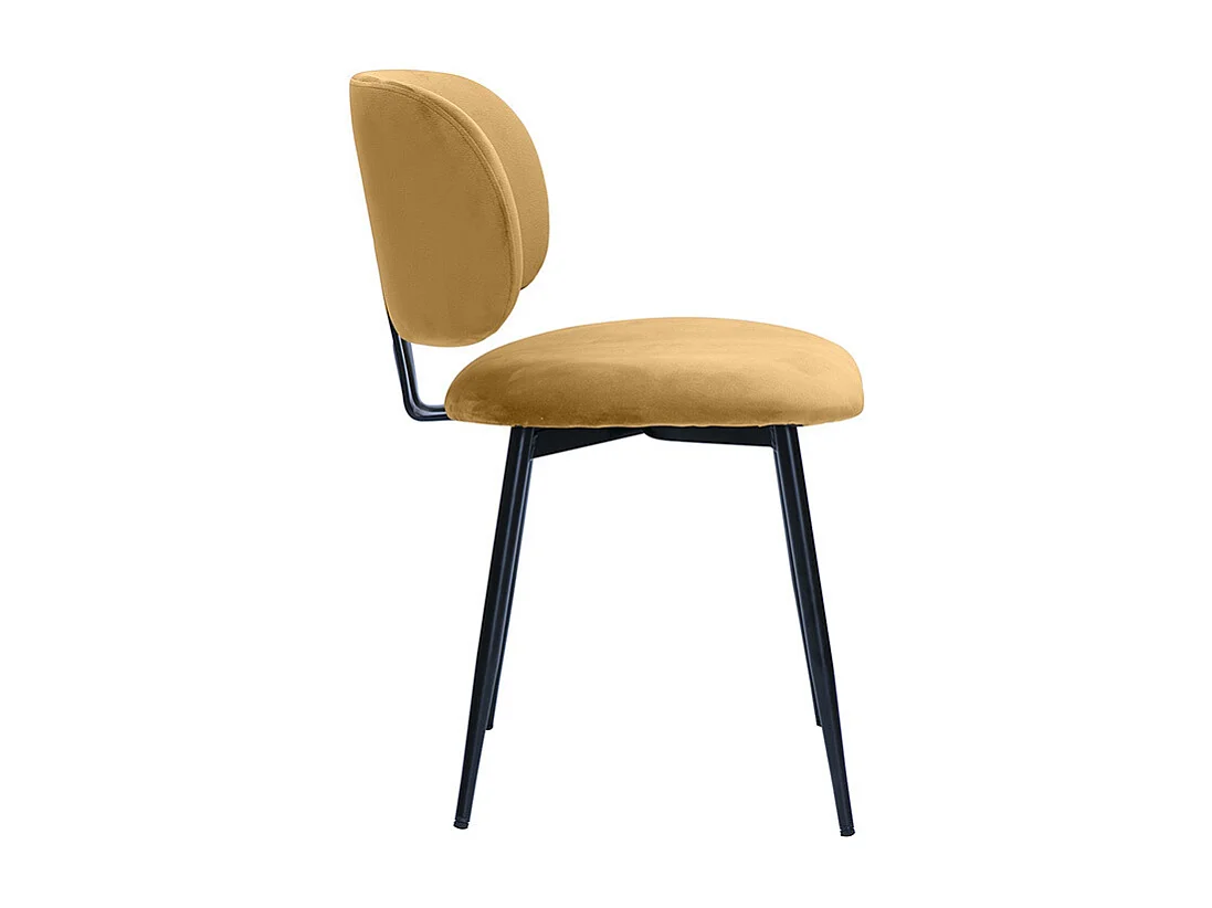 Chaises en tissu velours bronze et métal noir (lot de 2) ATRIUM