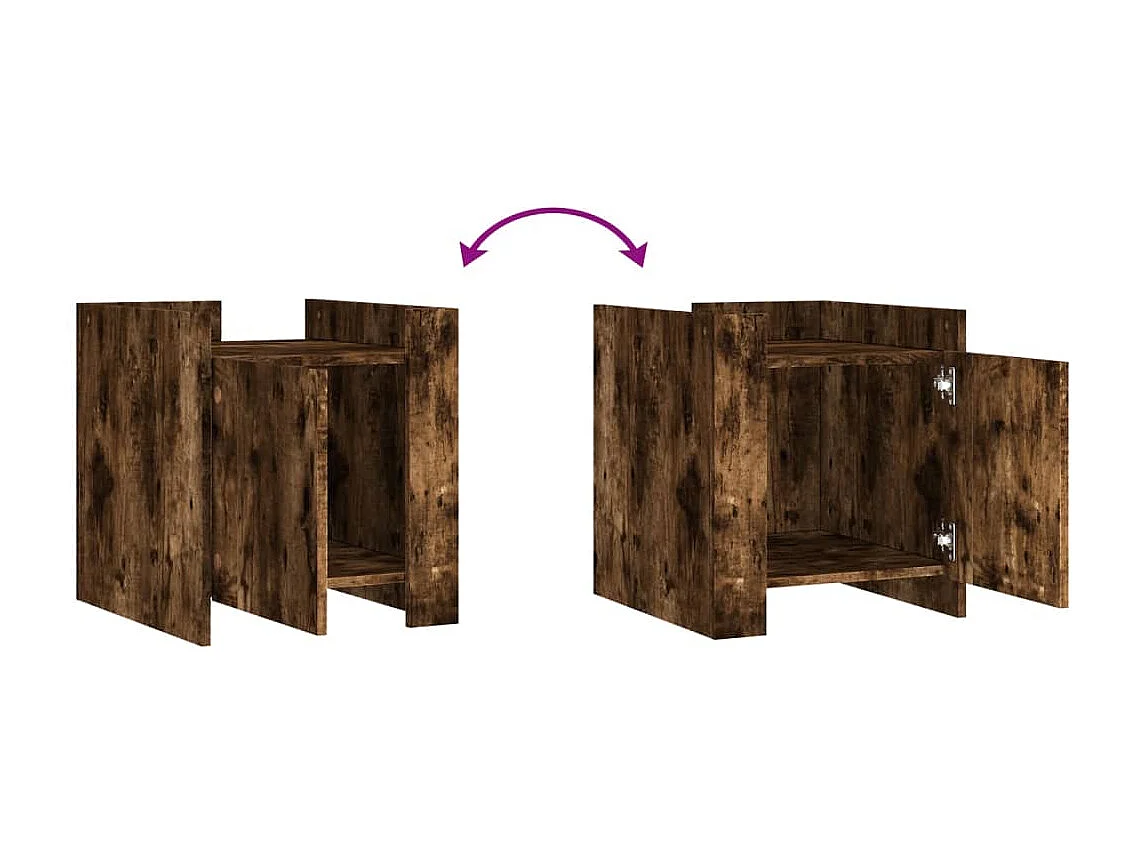 Table de chevet avec bois marron 45 x 50 x 50 cm DEC033656