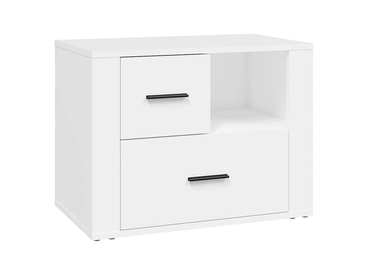 Table de chevet avec bois blanche 60 x 36 x 45 cm DEC033426