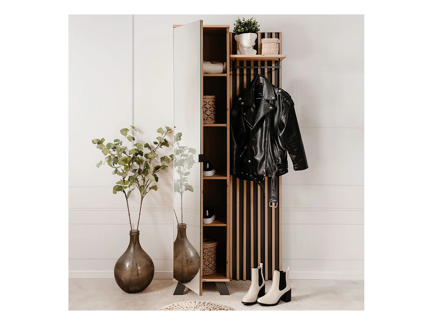 Armoire 80x190x37 cm en chêne naturel