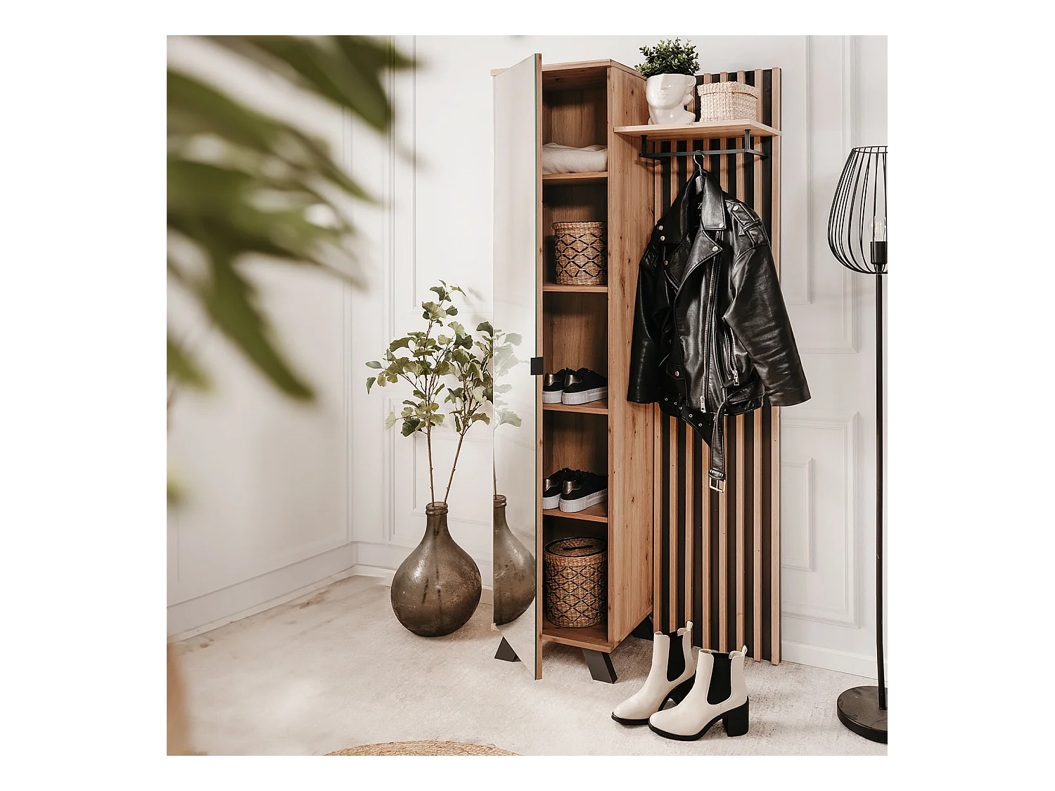 Armoire 80x190x37 cm en chêne naturel