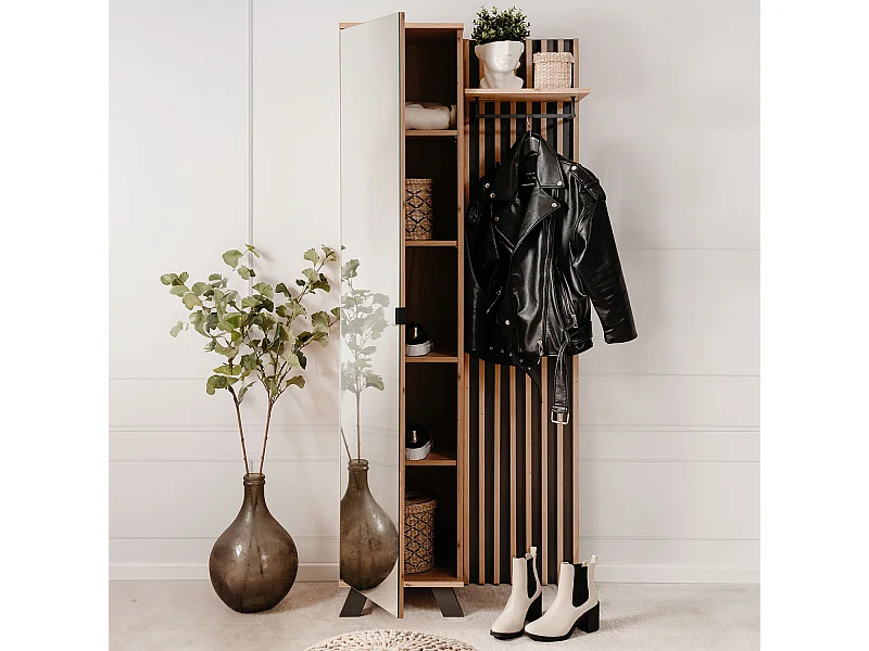 Roupeiro 80x190x37 cm madeira carvalho natural