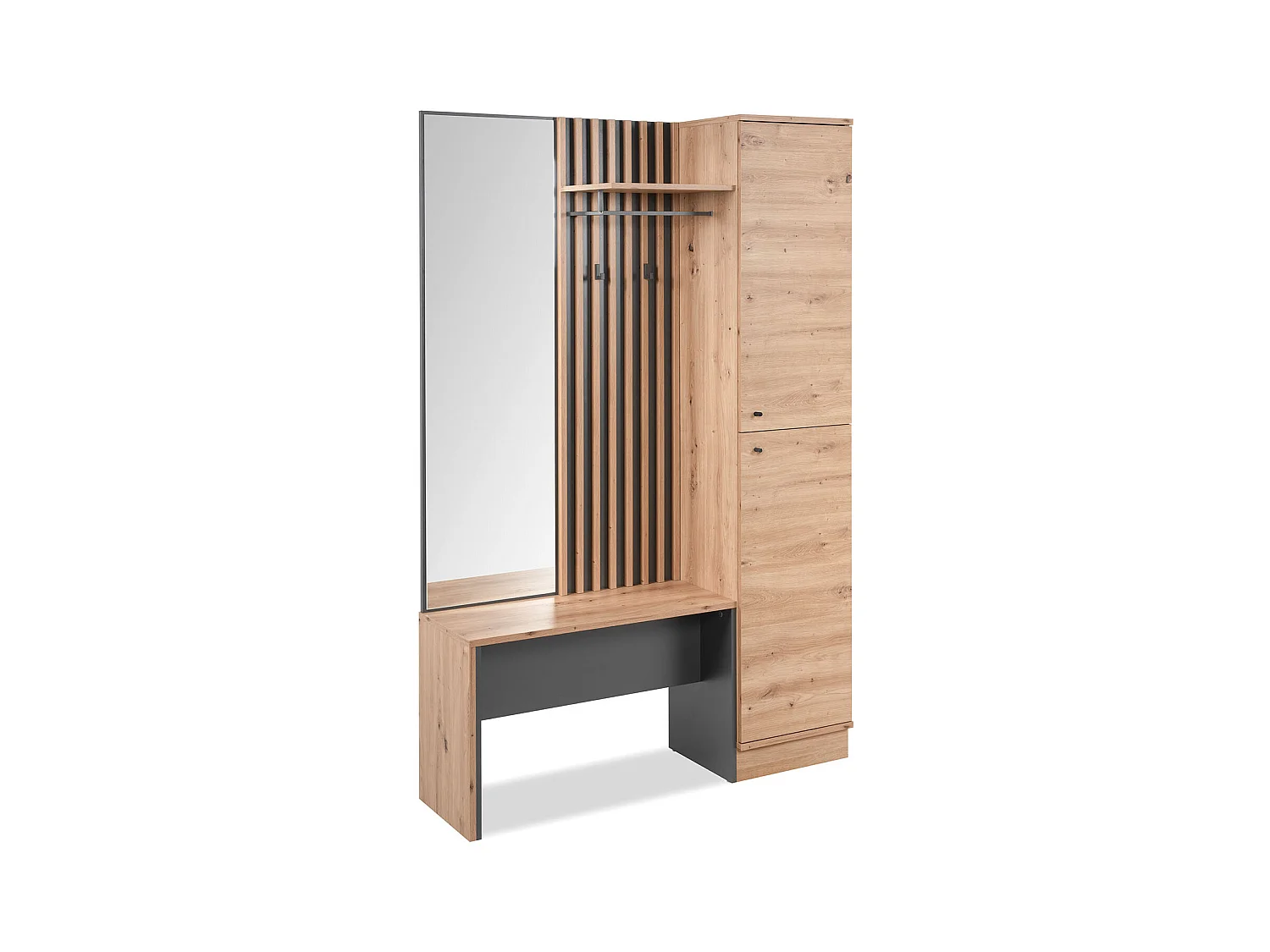 Armoire de couloir 122x190x37 cm aspect industriel naturel