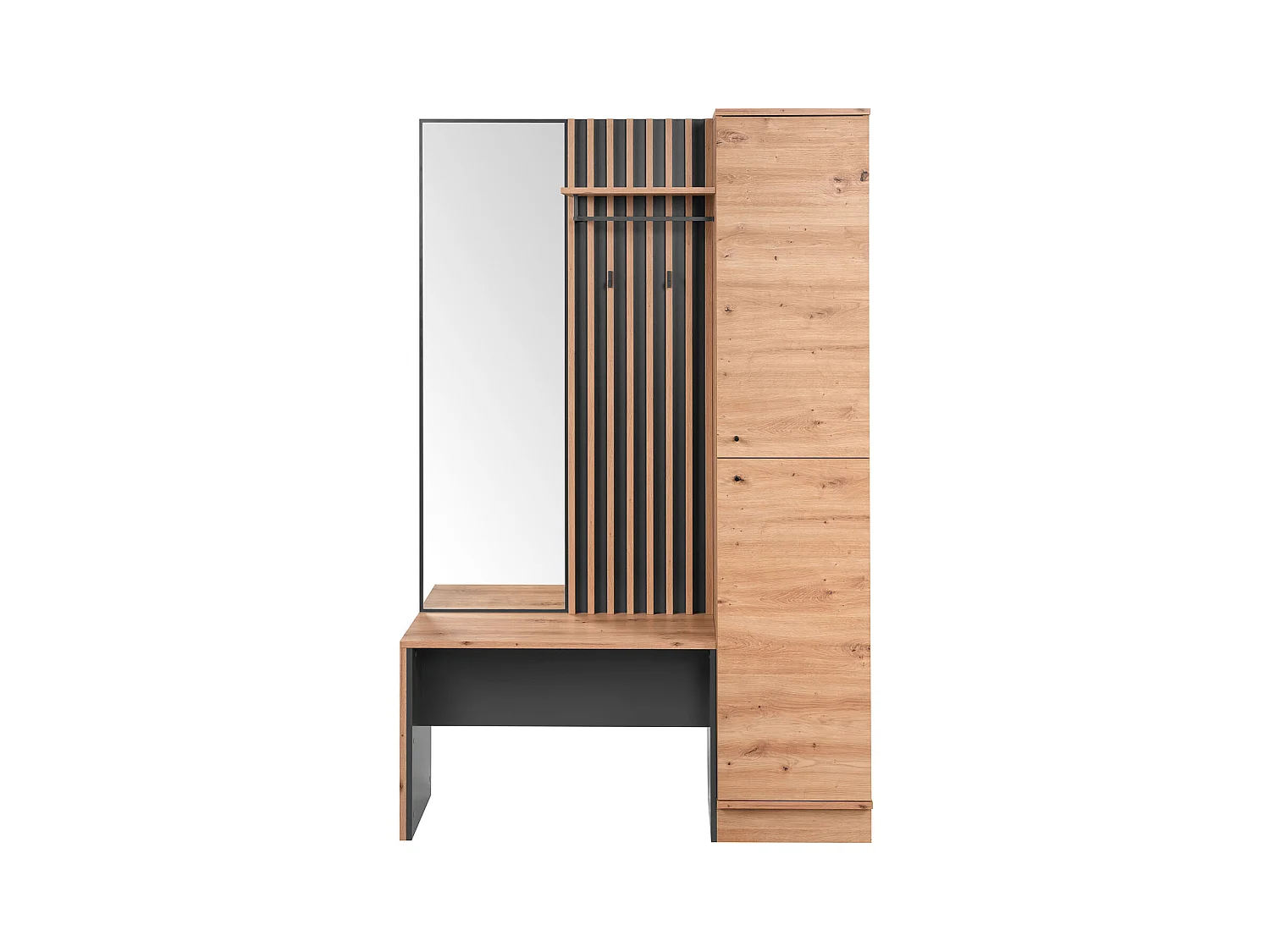 Armoire de couloir 122x190x37 cm aspect industriel naturel