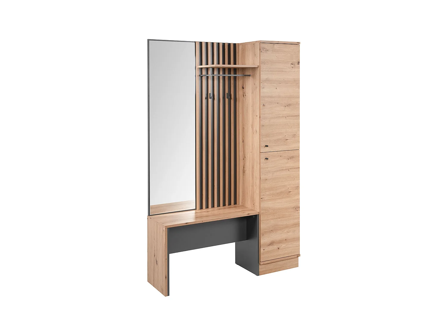 Armoire de couloir 122x190x37 cm aspect industriel naturel