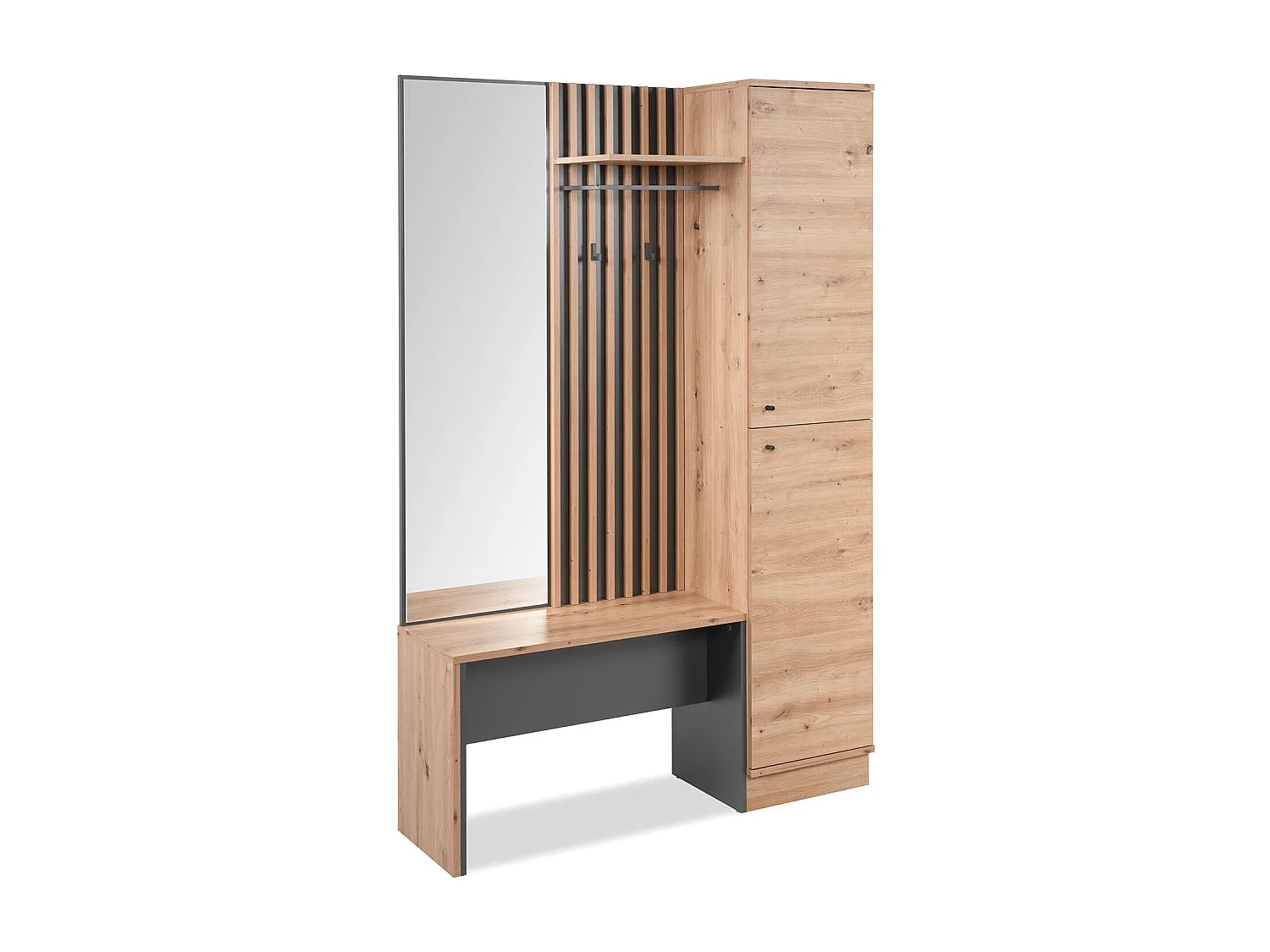 Armoire de couloir 122x190x37 cm aspect industriel naturel