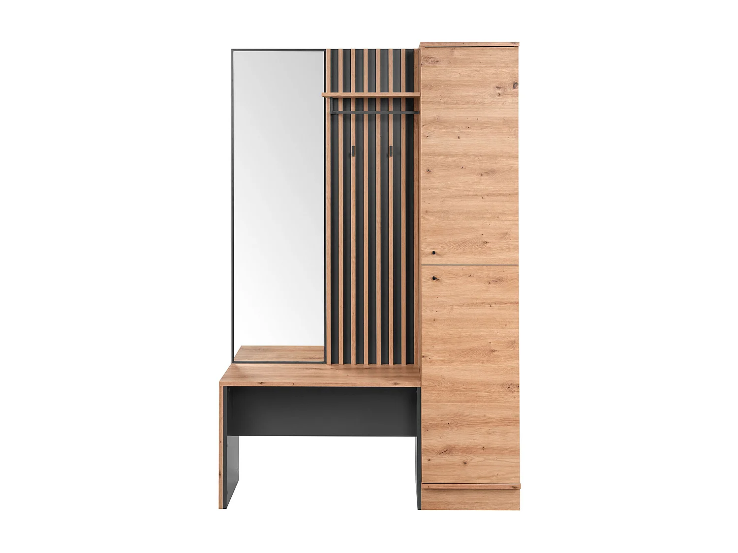 Armoire de couloir 122x190x37 cm aspect industriel naturel