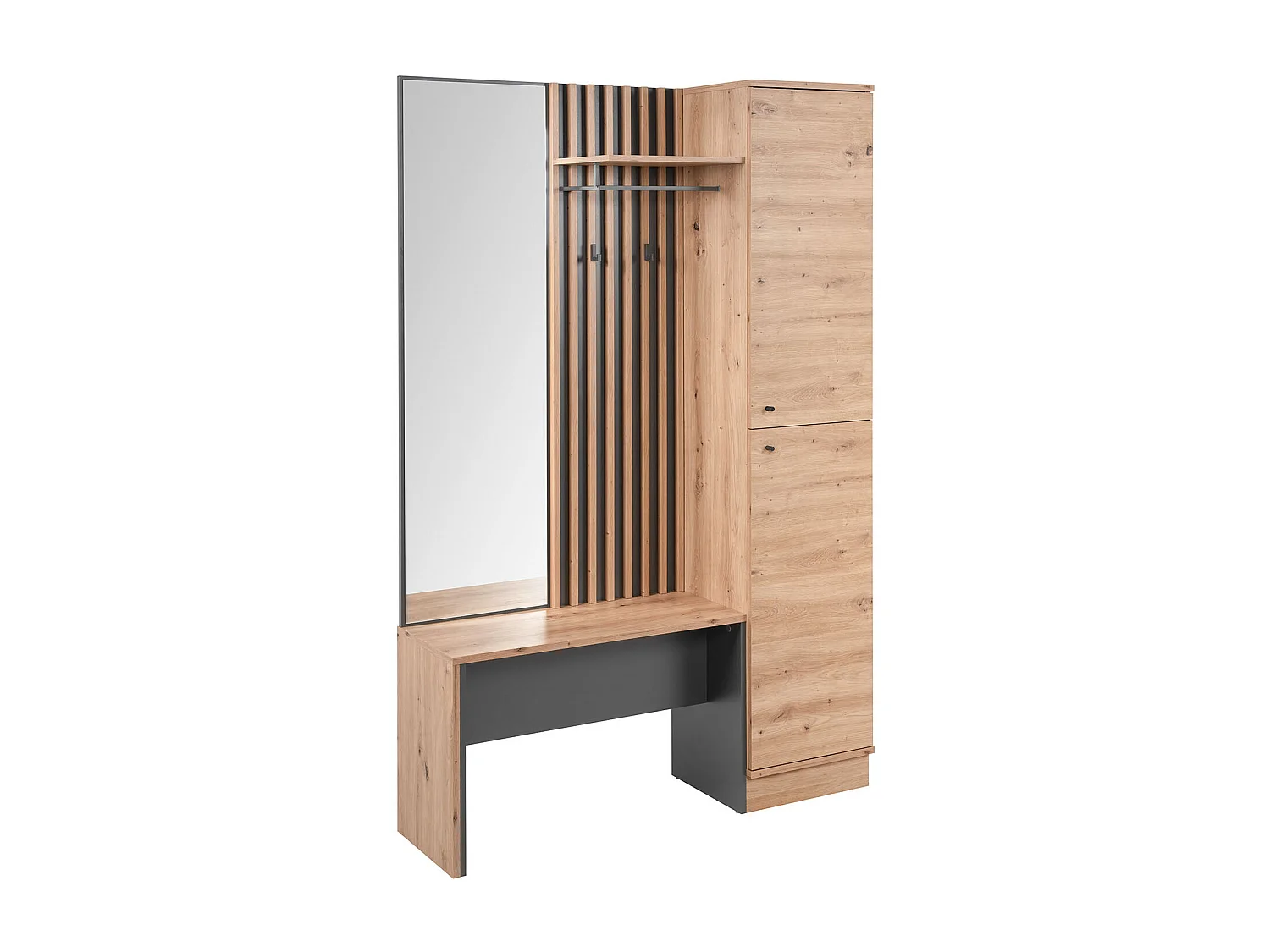 Armoire de couloir 122x190x37 cm aspect industriel naturel