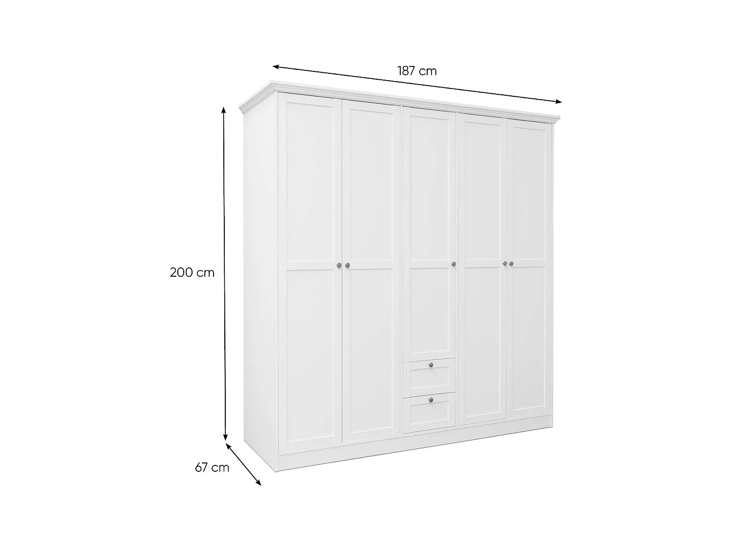 Armoire 187x200x67 cm blanche
