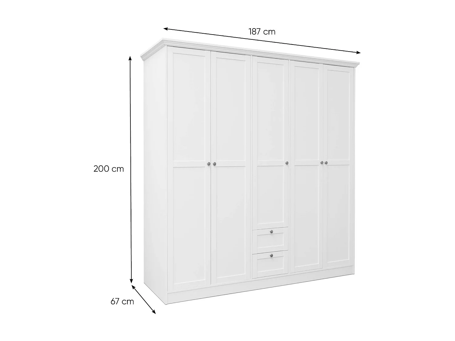 Armario 187x200x67 cm blanco