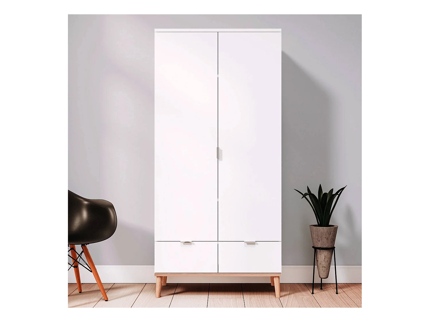 Armoire 90x180x55 cm blanche